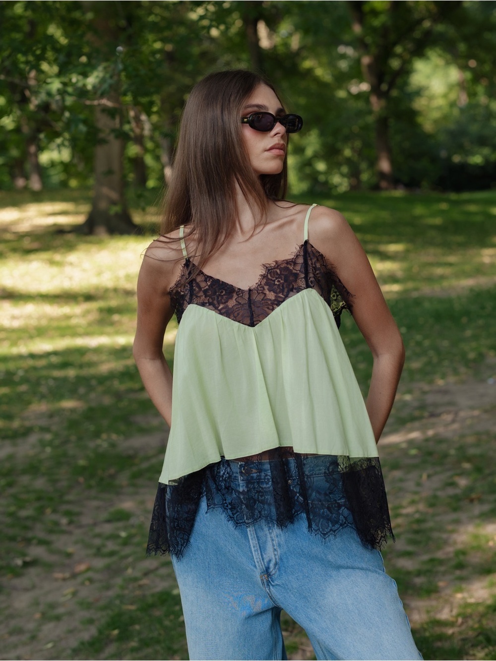 WeWoreWhat Lace-Trim Cami